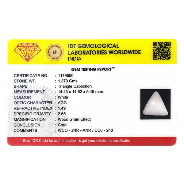 White Coral - 6.85 Carat - Pramogh