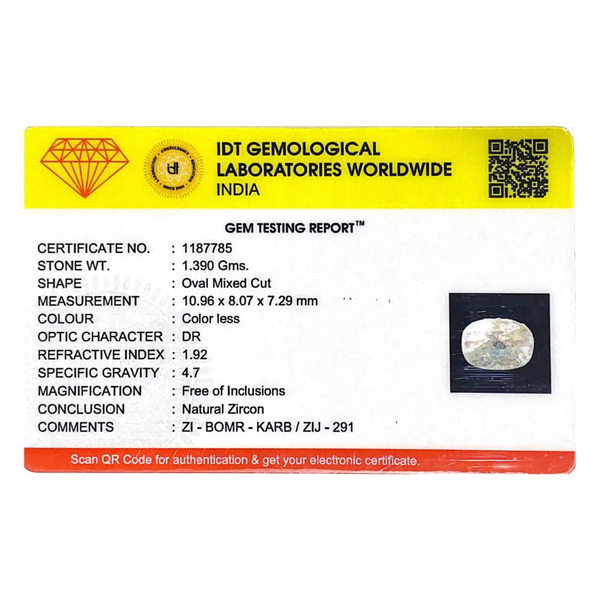 White Zircon - 6.95 Carat