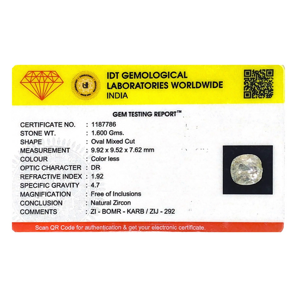 White Zircon - 8 Carat