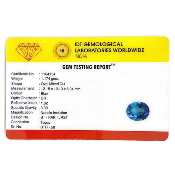 Swiss Blue Topaz - 5.87 Carat - Pramogh
