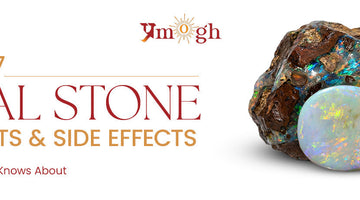 Top 7 opal stone benefits and side effects banner with a raw and polished opal gemstone image