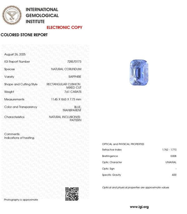 Blue Sapphire - 7.61 Carat