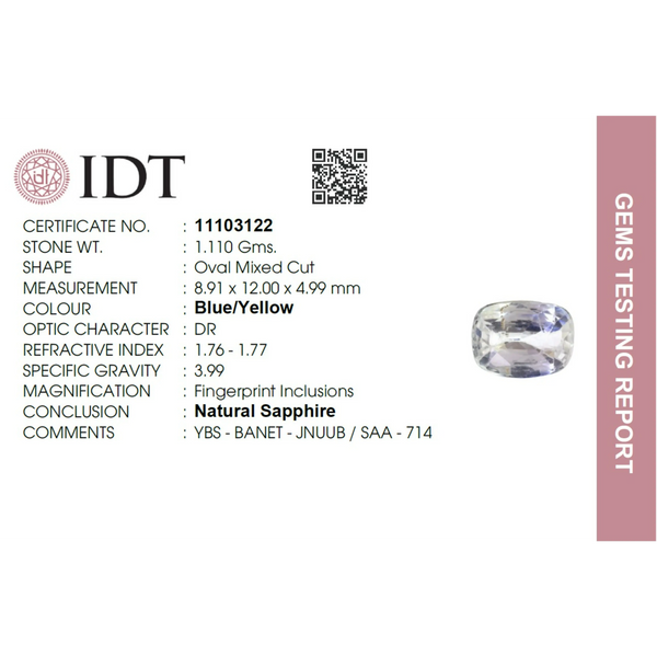 Bi-Color Sapphire (Pitambari) - 5.55 Carat