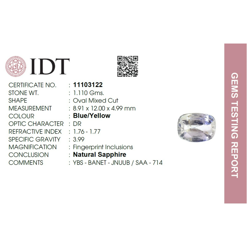 Bi-Color Sapphire (Pitambari) - 5.55 Carat
