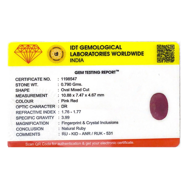 African Ruby - 3.95 Carat