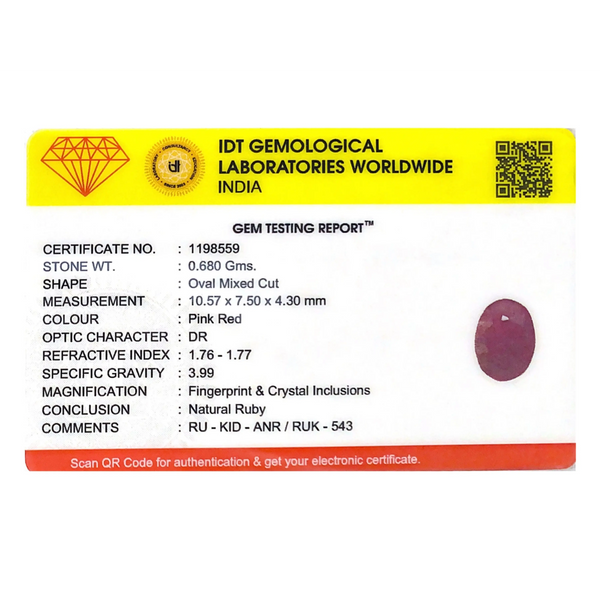 African Ruby - 3.4 Carat