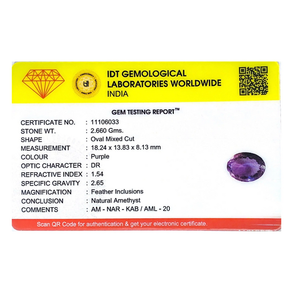 Amethyst - 13.3 Carat