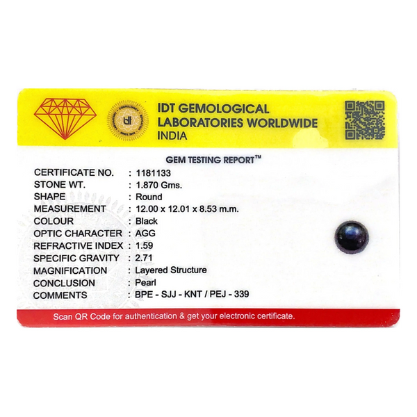 Black Pearl (Tahiti) - 9.35 Carat - Pramogh