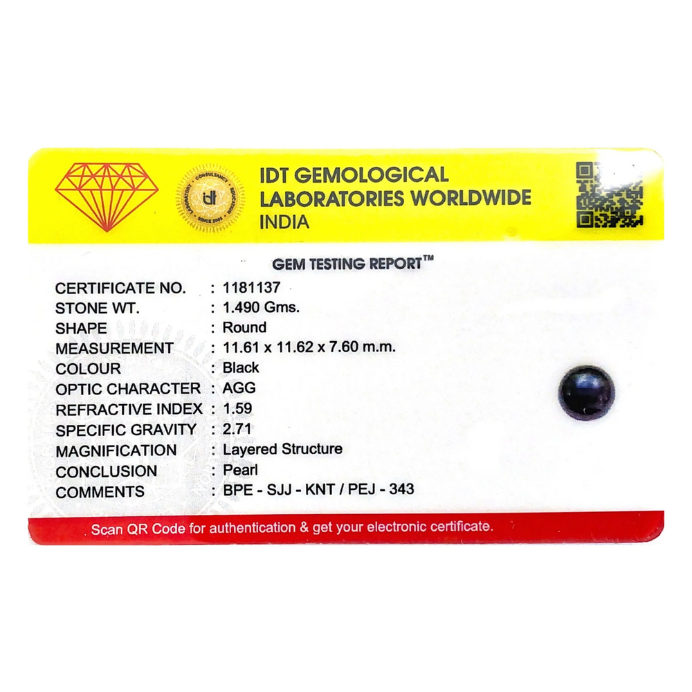 Black Pearl (Tahiti) - 7.45 Carat - Pramogh