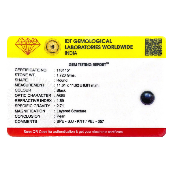 Black Pearl (Tahiti) - 8.6 Carat - Pramogh