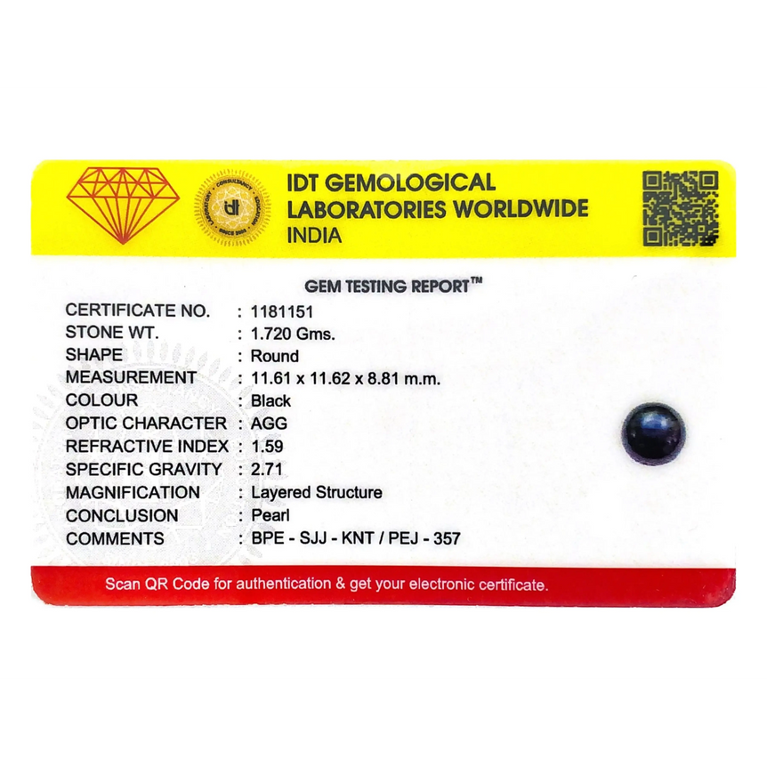 Black Pearl (Tahiti) - 8.6 Carat - Pramogh