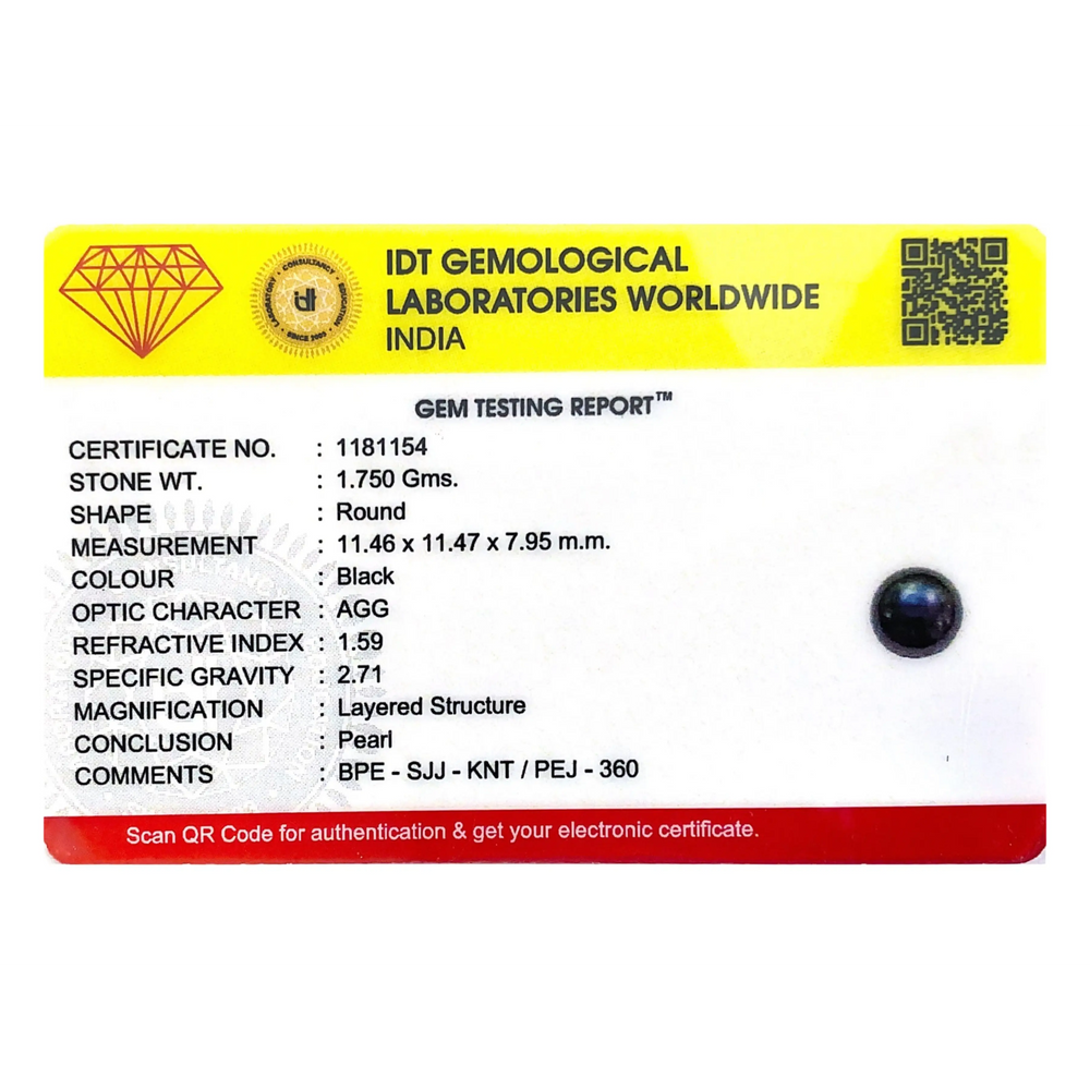 Black Pearl (Tahiti) - 8.75 Carat - Pramogh
