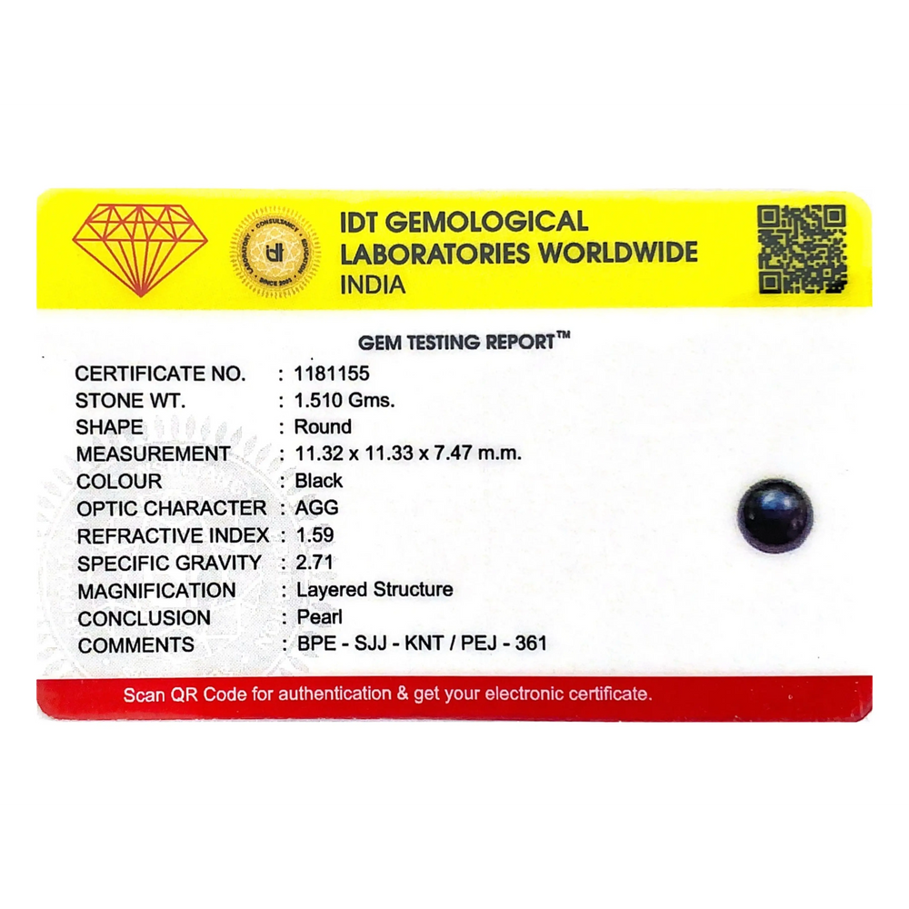 Black Pearl (Tahiti) - 7.55 Carat - Pramogh