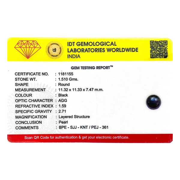 Black Pearl (Tahiti) - 7.55 Carat - Pramogh