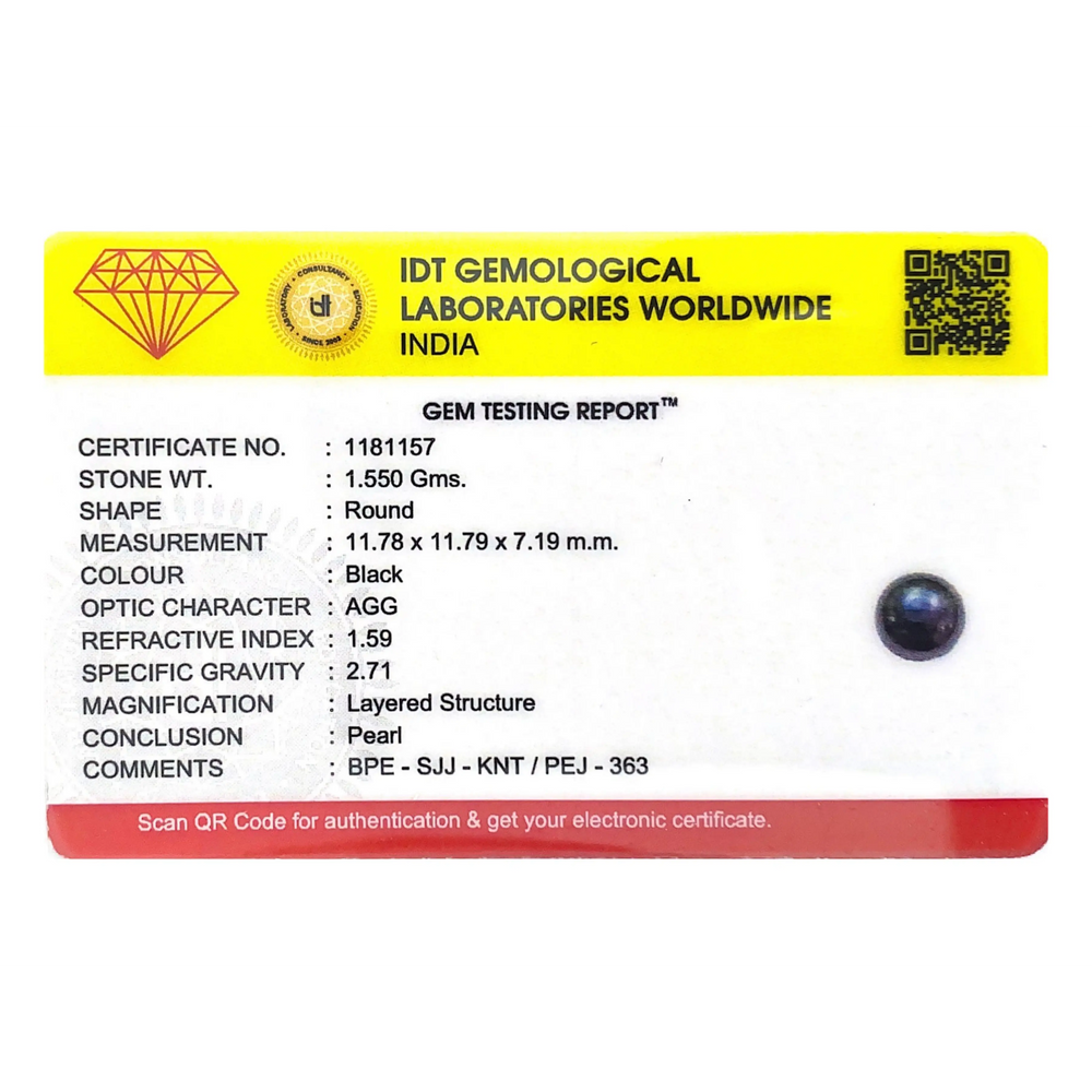 Black Pearl (Tahiti) - 7.75 Carat - Pramogh