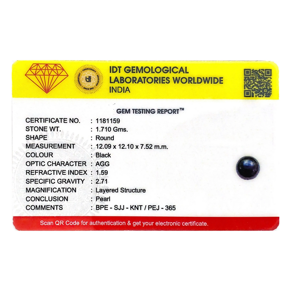 Black Pearl (Tahiti) - 8.55 Carat - Pramogh