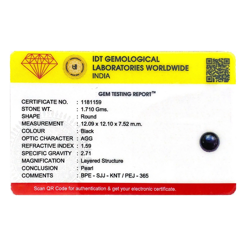 Black Pearl (Tahiti) - 8.55 Carat - Pramogh