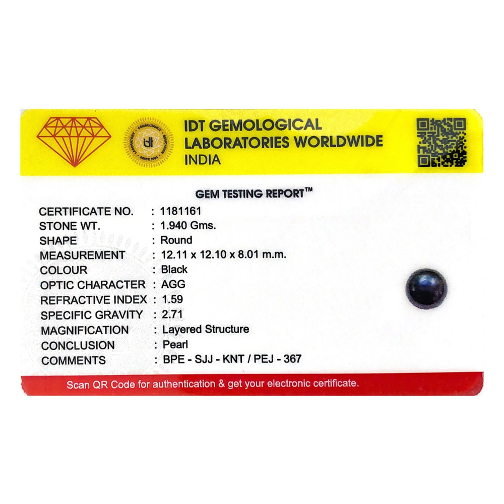 Black Pearl (Tahiti) - 9.7 Carat - Pramogh