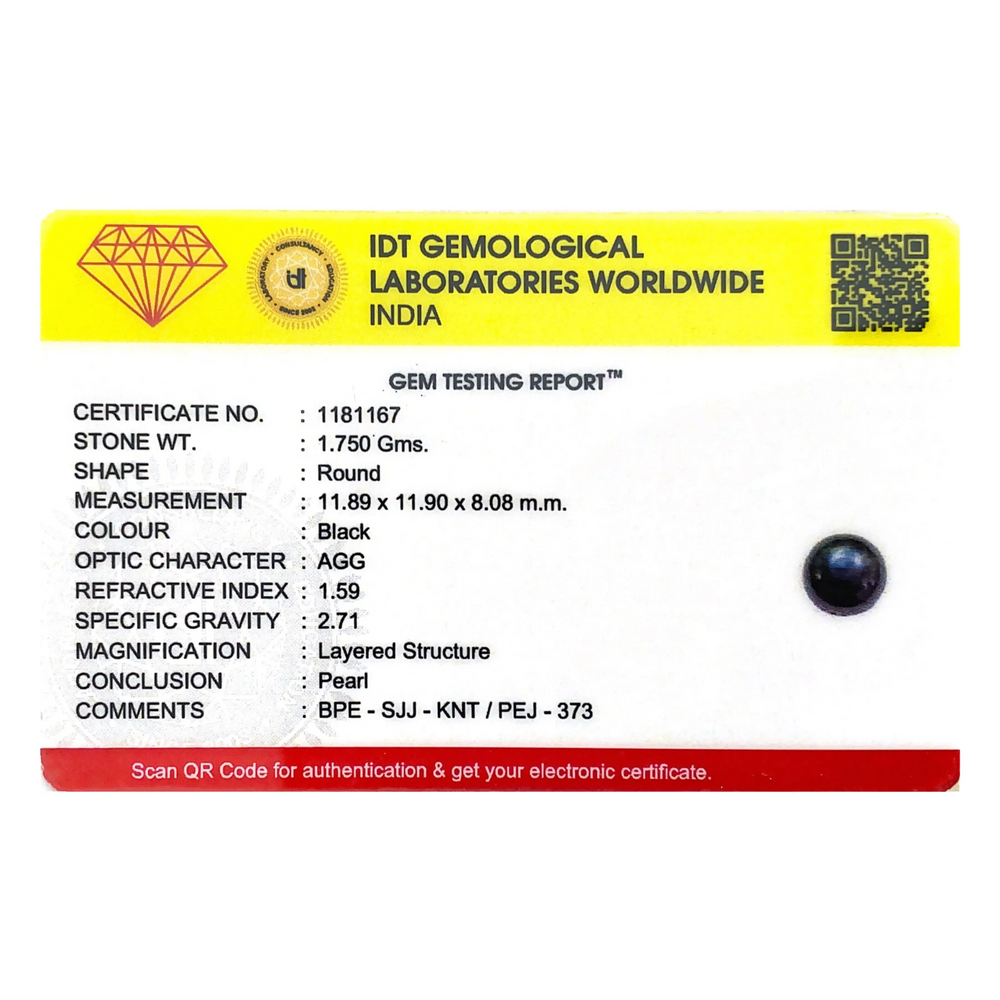 Black Pearl (Tahiti) - 8.75 Carat - Pramogh