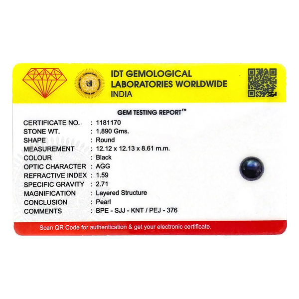 Black Pearl (Tahiti) - 9.45 Carat - Pramogh