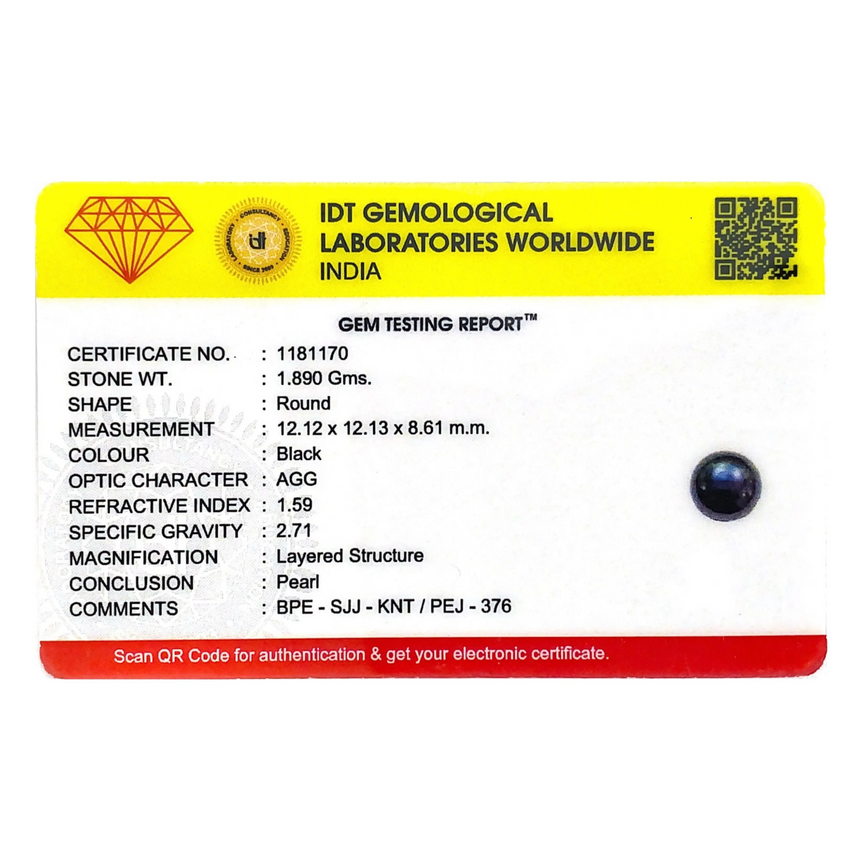 Black Pearl (Tahiti) - 9.45 Carat - Pramogh