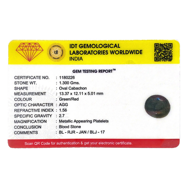 Blood Stone - 6.5 Carat - Pramogh