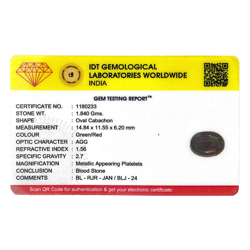 Blood Stone - 9.2 Carat - Pramogh