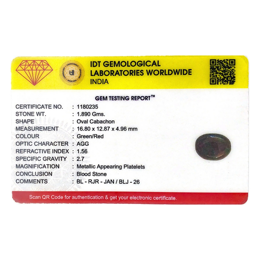 Blood Stone - 9.45 Carat - Pramogh