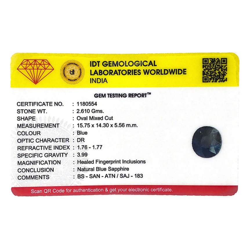 Blue Sapphire - 13.05 Carat - Pramogh