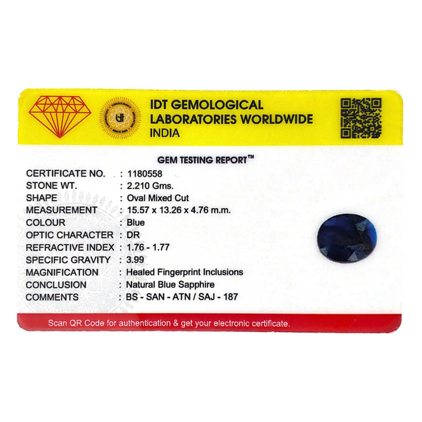 Blue Sapphire - 11.05 Carat