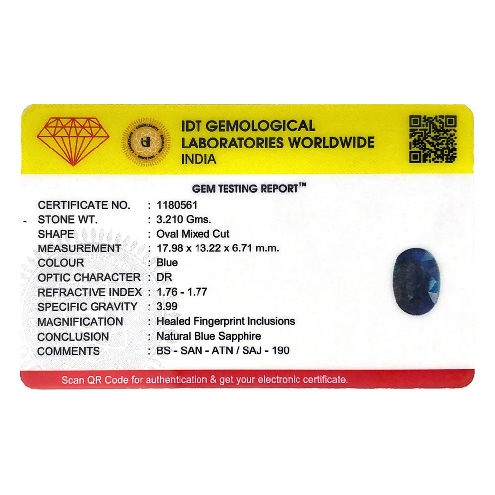 Blue Sapphire - 16.05 Carat - Pramogh