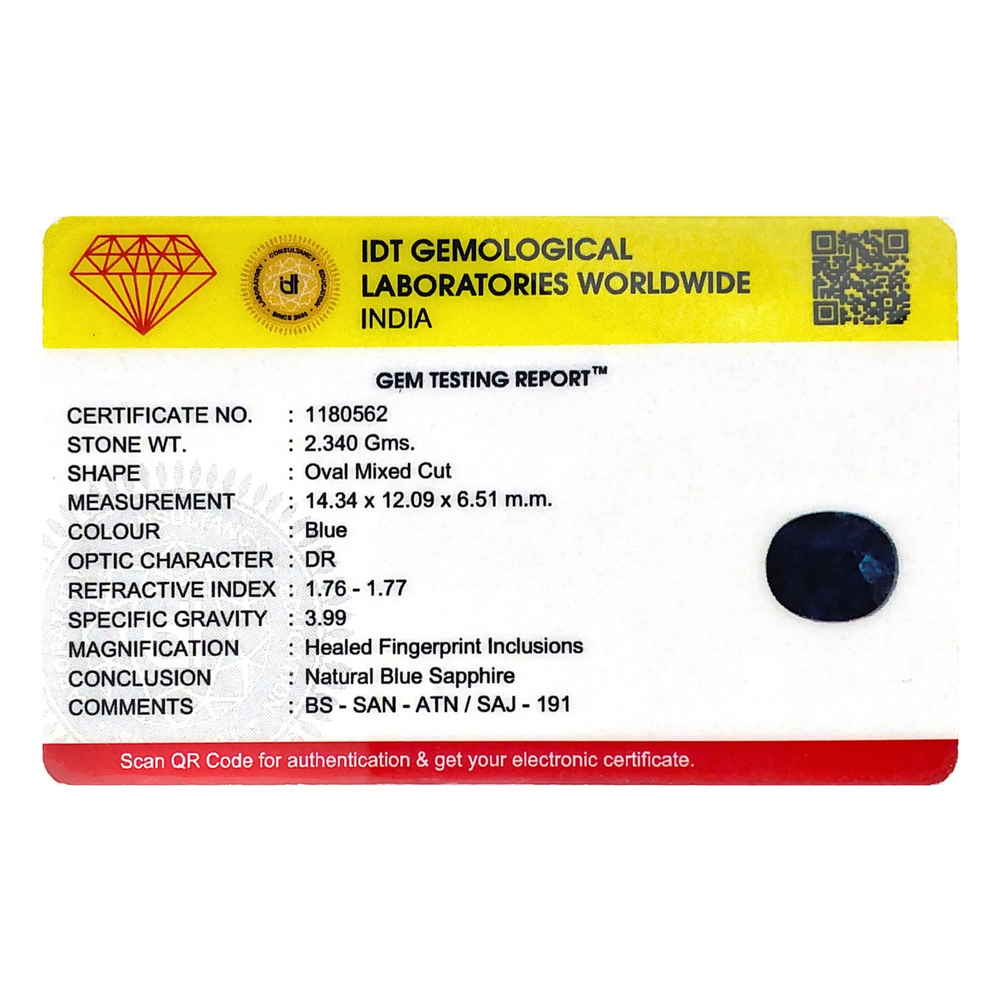 Blue Sapphire - 11.7 Carat - Pramogh