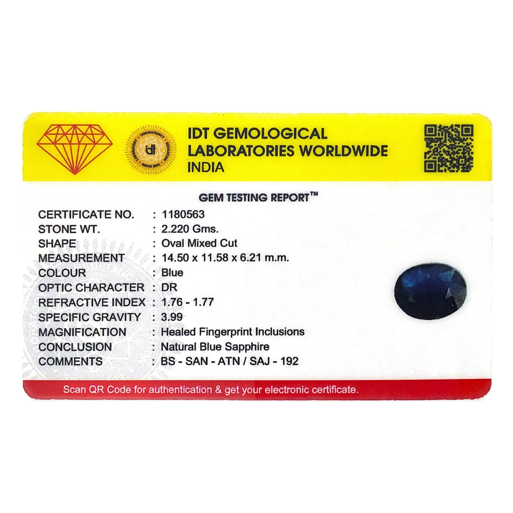 Blue Sapphire - 11.1 Carat - Pramogh