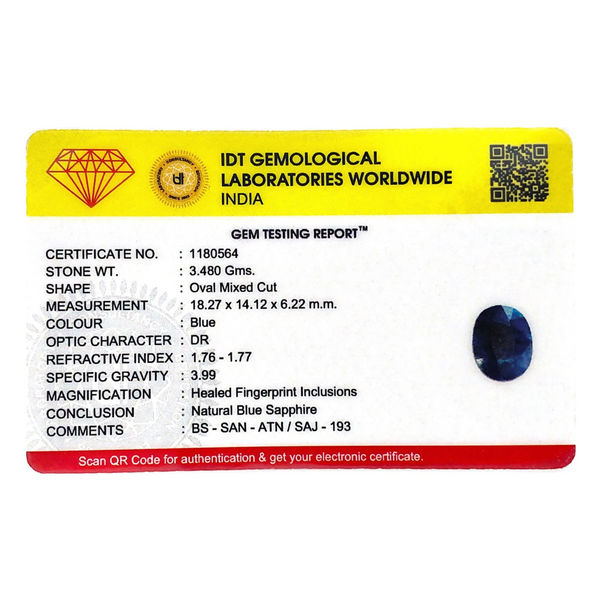 Blue Sapphire - 17.4 Carat