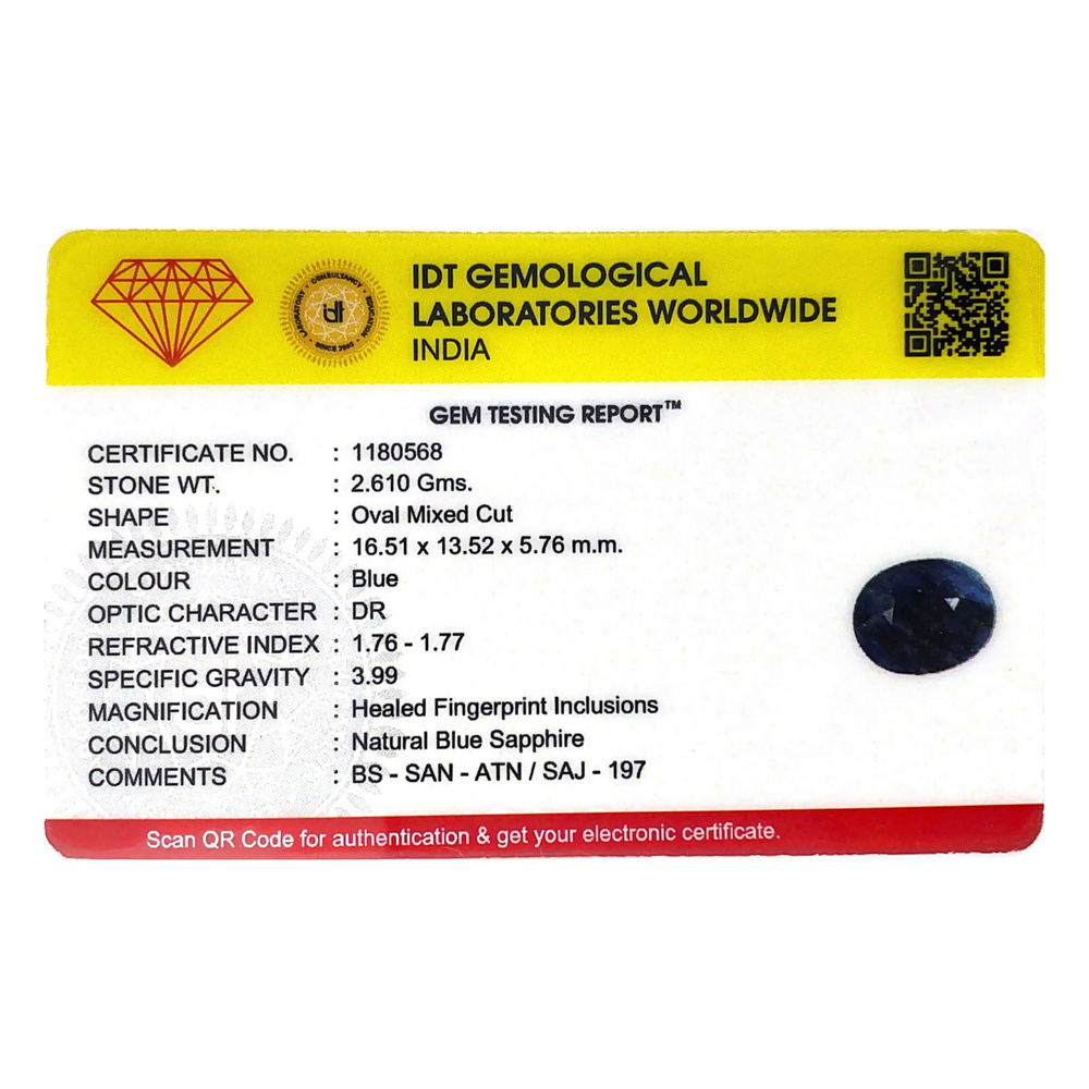Blue Sapphire - 13.05 Carat - Pramogh