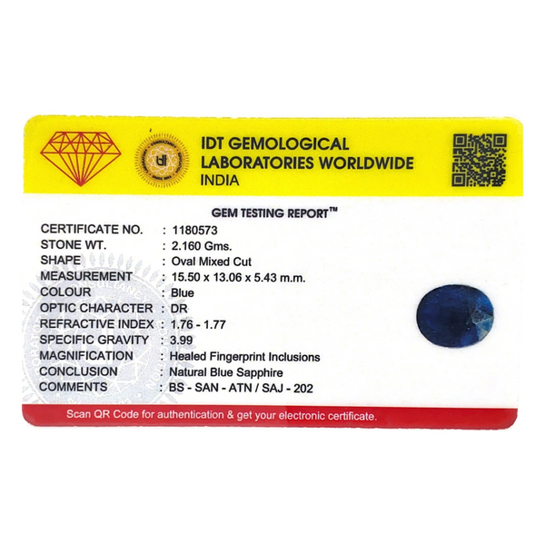 Blue Sapphire - 10.8 Carat