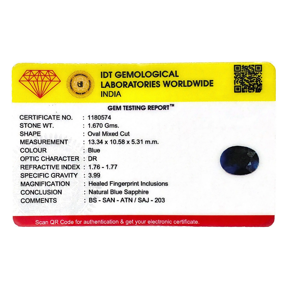Blue Sapphire - 8.35 Carat - Pramogh