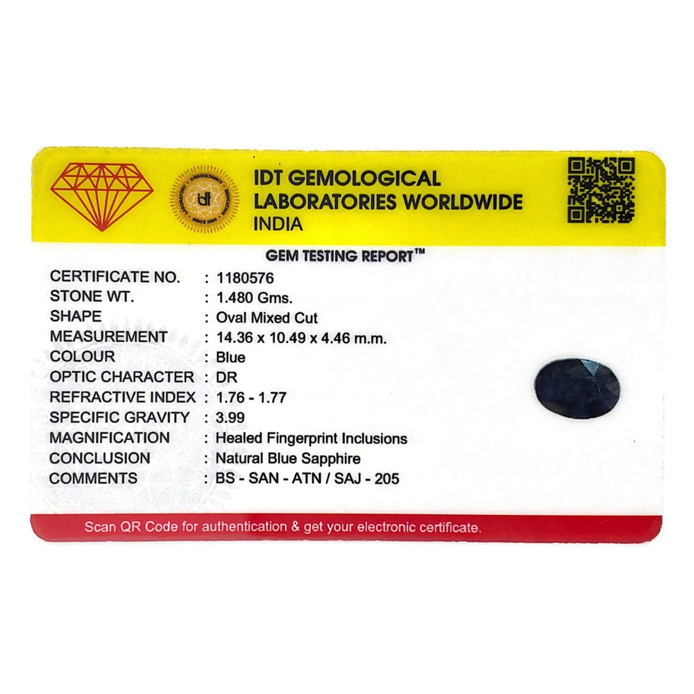 Blue Sapphire - 7.4 Carat - Pramogh