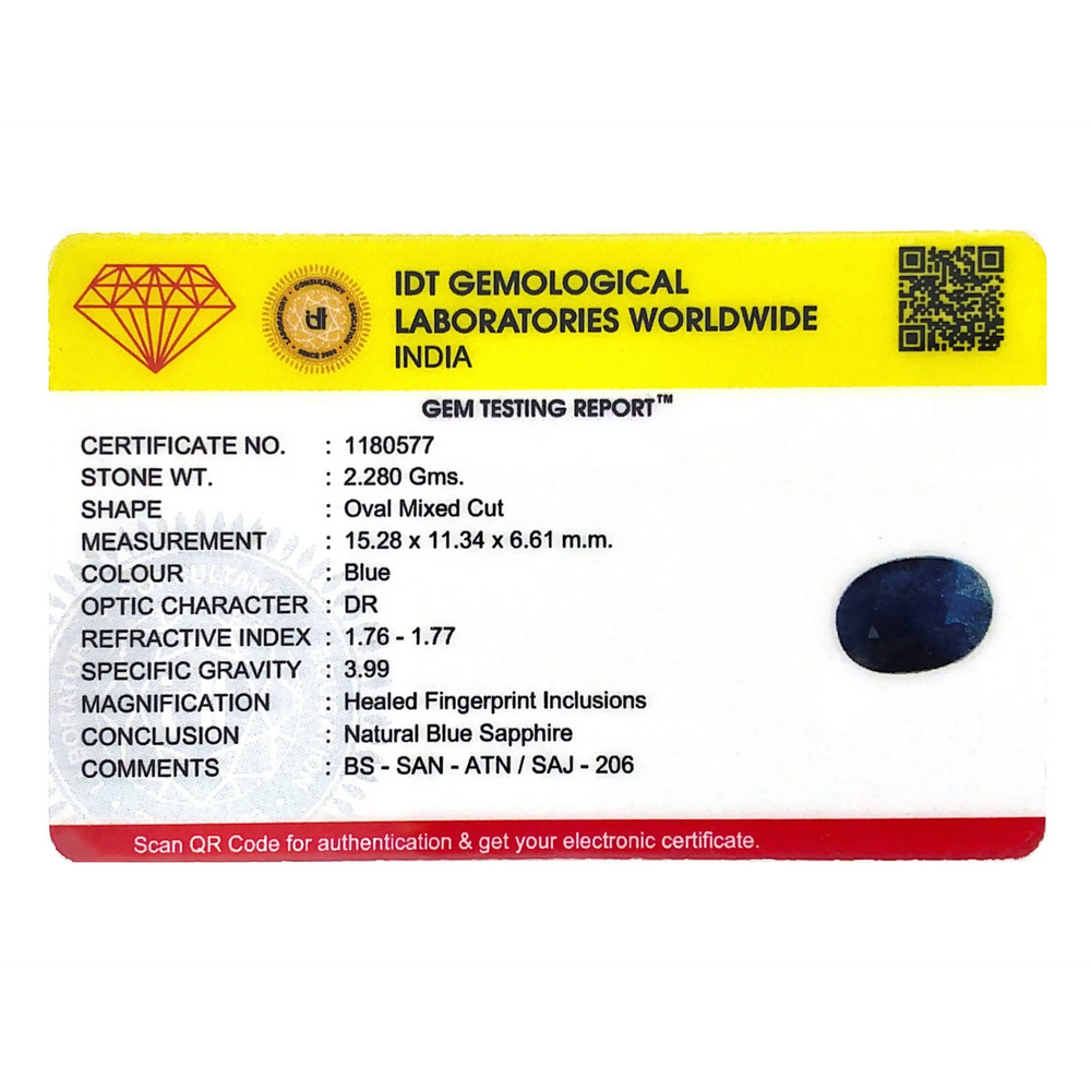 Blue Sapphire - 11.4 Carat - Pramogh