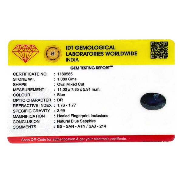 Blue Sapphire - 5.4 Carat - Pramogh