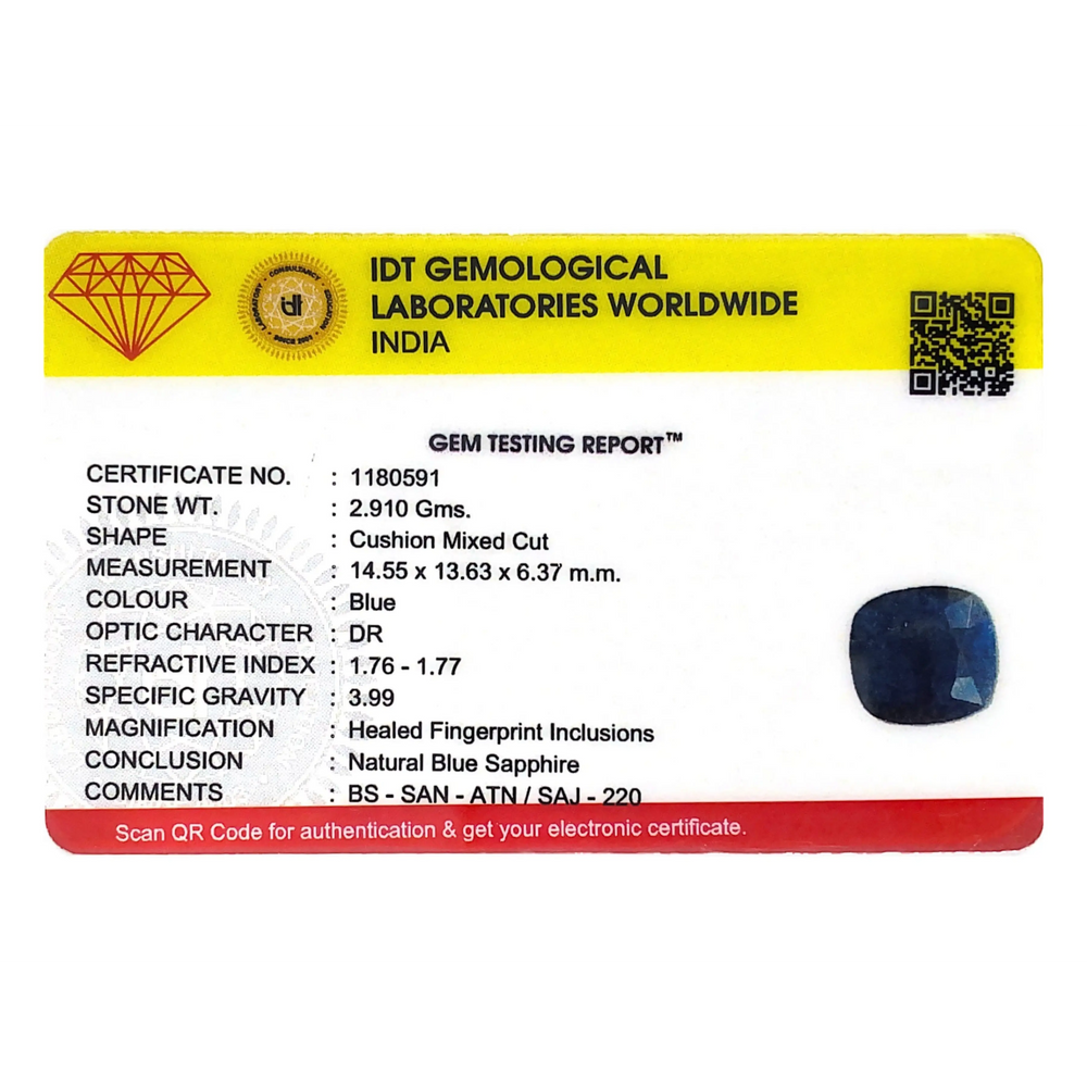 Blue Sapphire - 14.55 Carat - Pramogh