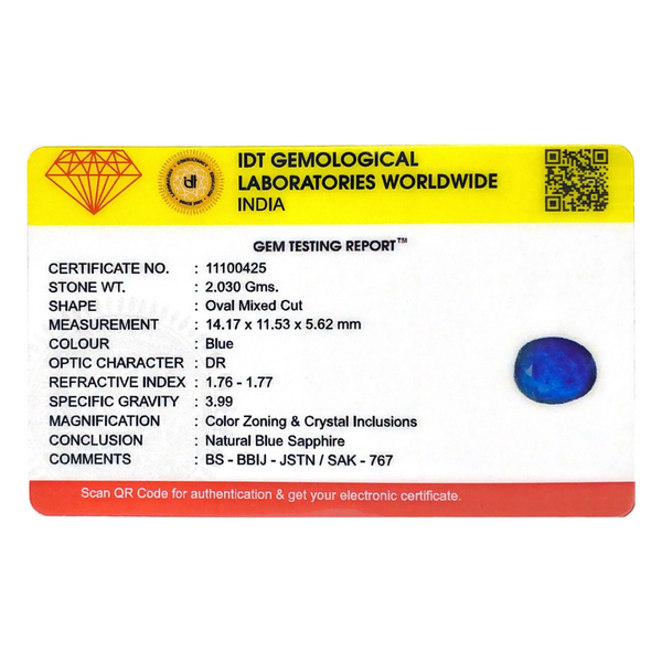 Blue Sapphire - 10.15 Carat