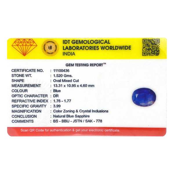 Blue Sapphire - 7.6 Carat