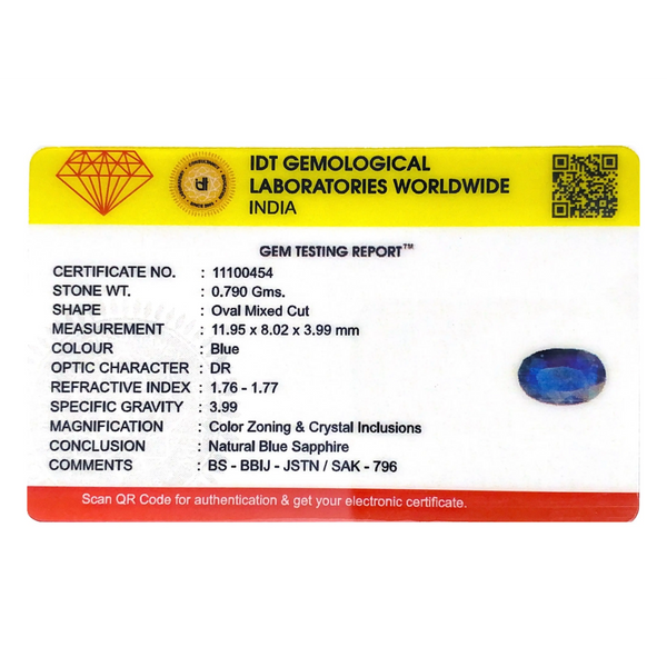 Blue Sapphire - 3.95 Carat