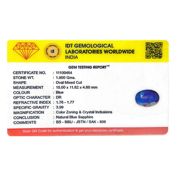 Blue Sapphire - 9.5 Carat