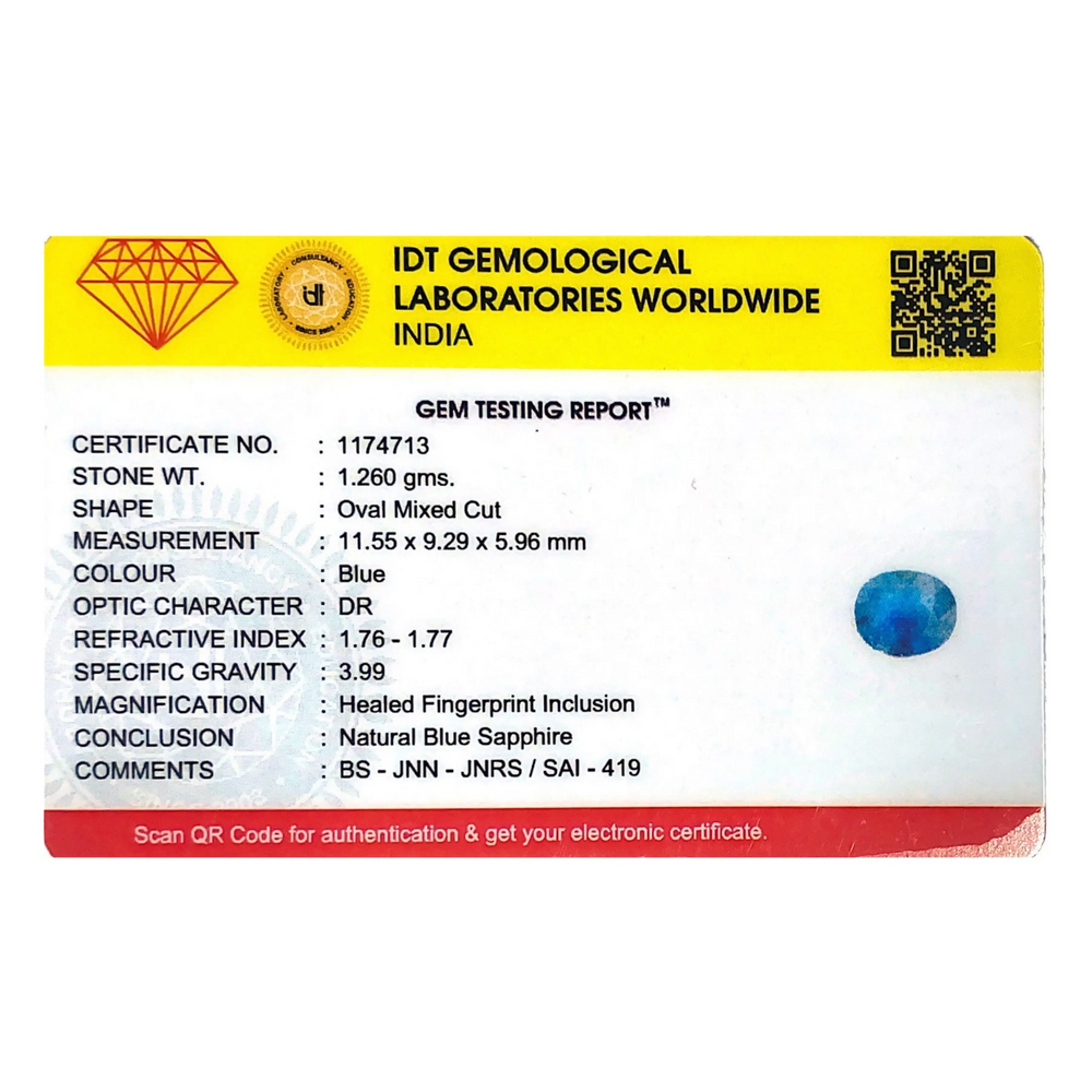 Blue Sapphire - 6.3 Carat - Pramogh