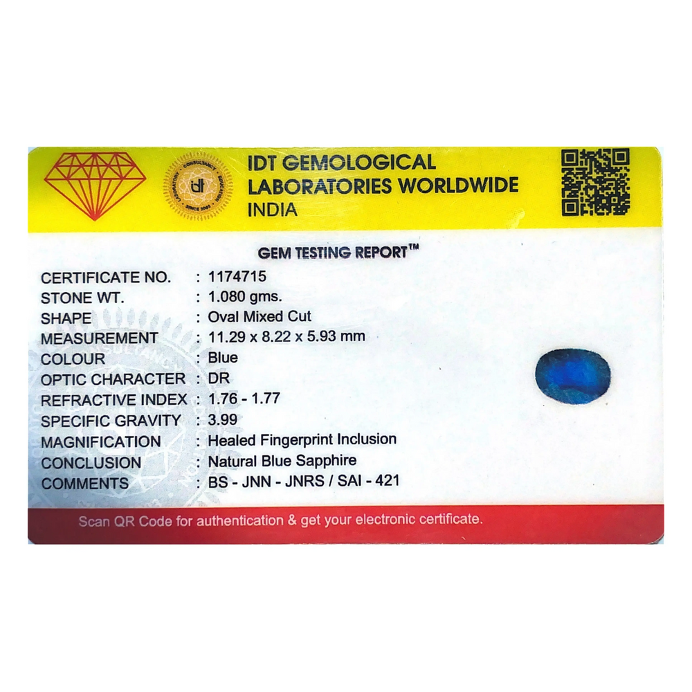 Blue Sapphire - 5.4 Carat - Pramogh