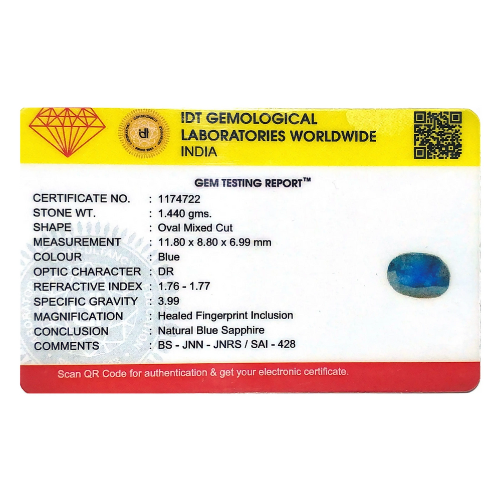 Blue Sapphire - 7.2 Carat - Pramogh