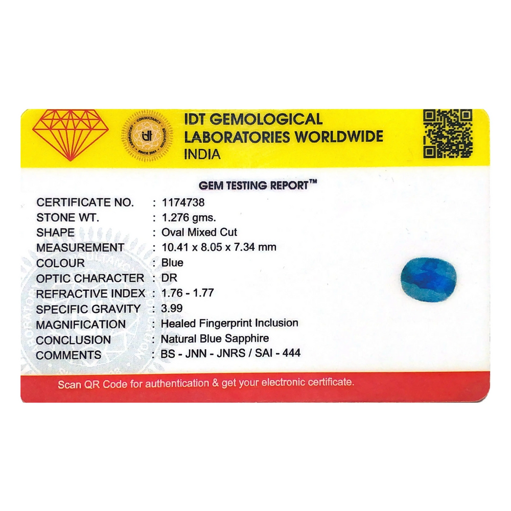 Blue Sapphire - 6.38 Carat - Pramogh