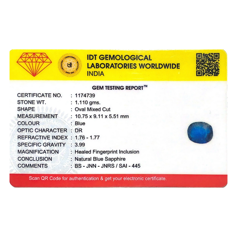 Blue Sapphire - 5.55 Carat - Pramogh
